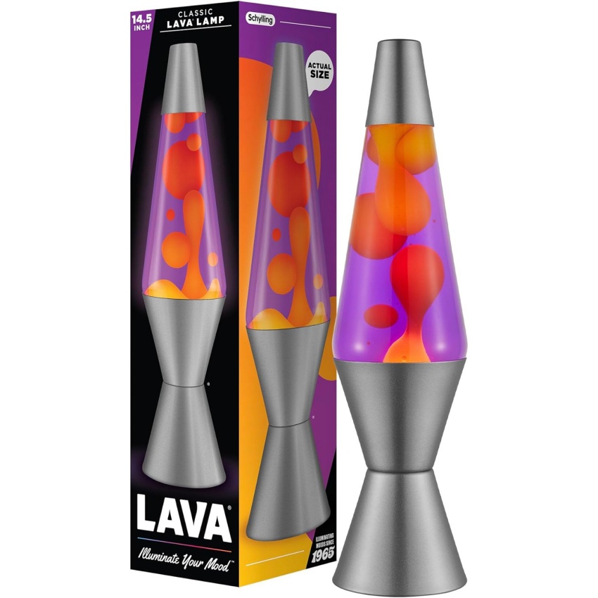 Lava Lamp - 14.5" Purple Sunset - The Original Motion Light - Yellow Wax And Purple Liquid - Item #2635