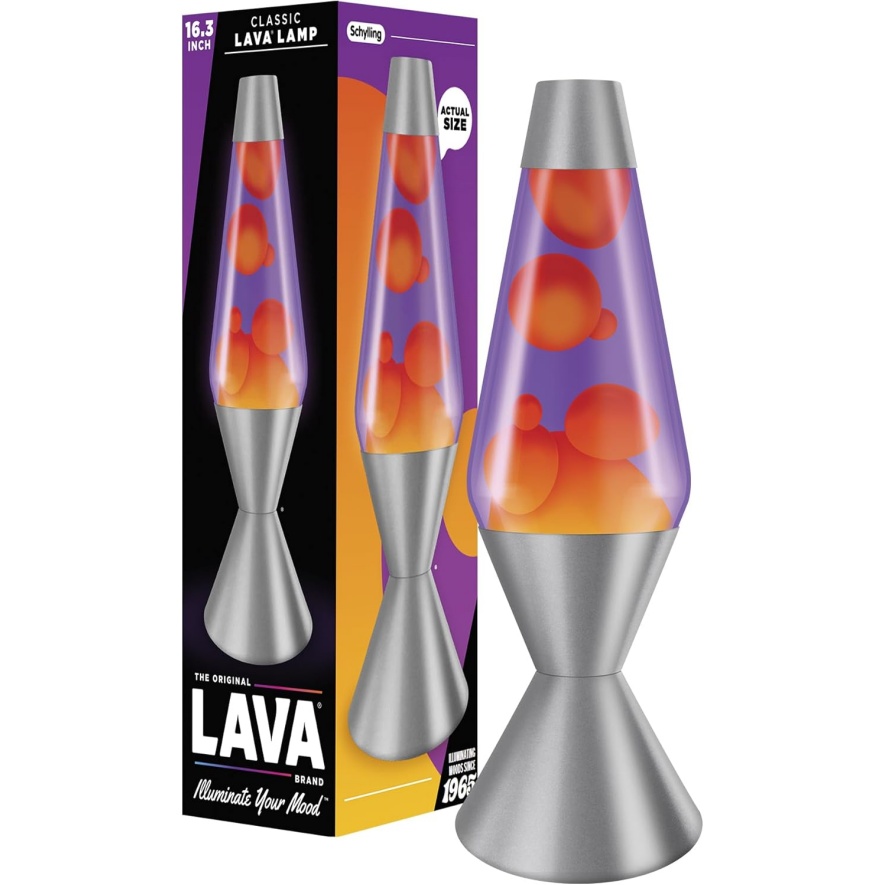 The Original Lava Lamp - Large 52Oz 16.3" - Vivid Twilight - Classic Liquid Motion Lamp - Orange Lava And Purple Liquid - Item #5119