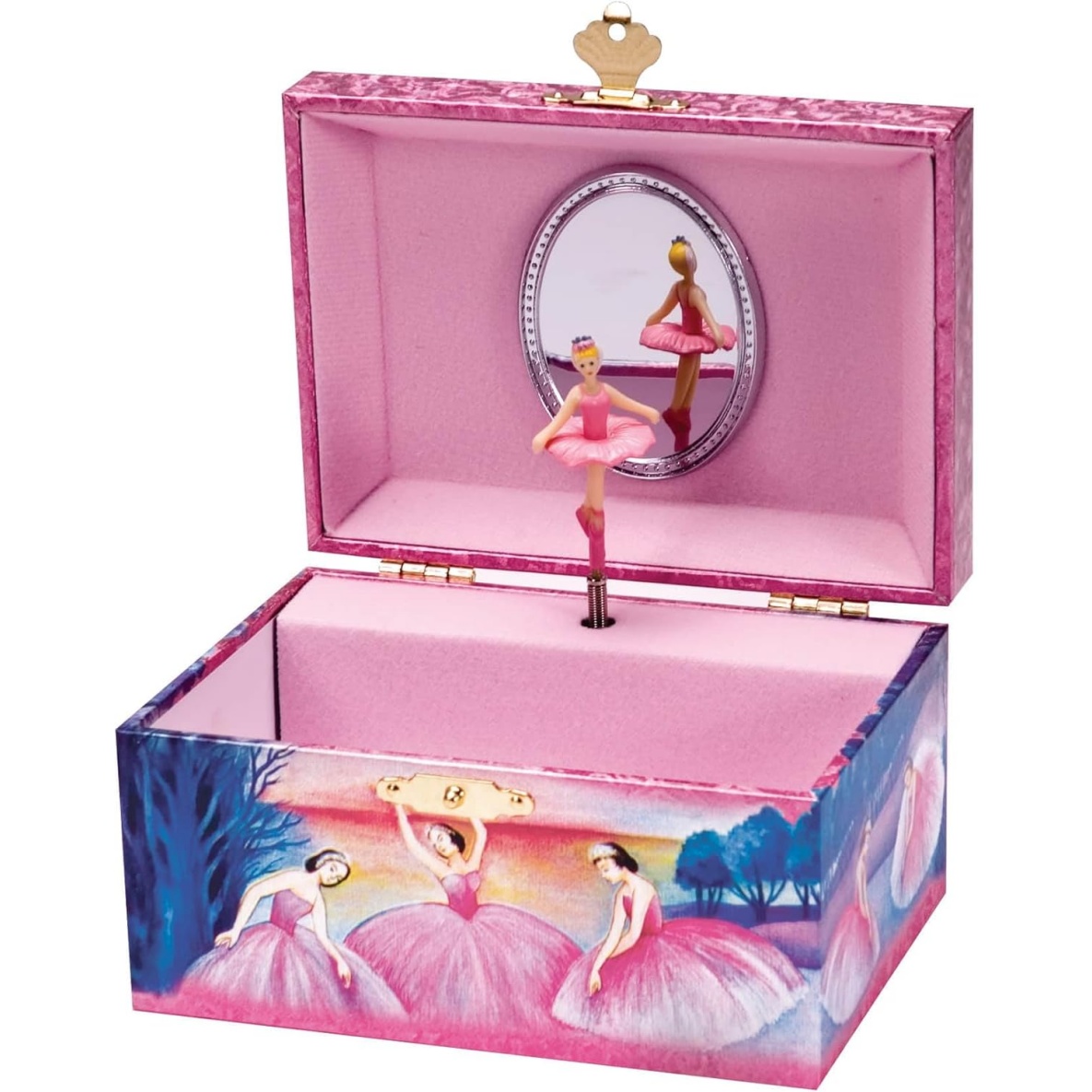 Schylling Iridescent Ballerina Jewelry Box, Pink